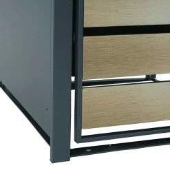 2er Mülltonnenverkleidung MCW-J81, Mülltonnenbox, Erweiterbar, Metall 50kg, Anthrazit ~ Gold -Zipper Geschäft 2408305000 prod 004