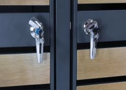 2er Mülltonnenverkleidung MCW-J81, Mülltonnenbox, Erweiterbar, Metall 50kg, Anthrazit ~ Gold -Zipper Geschäft 2408305000 prod 005