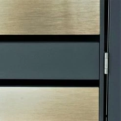 2er Mülltonnenverkleidung MCW-J81, Mülltonnenbox, Erweiterbar, Metall 50kg, Anthrazit ~ Gold -Zipper Geschäft 2408305000 prod 006