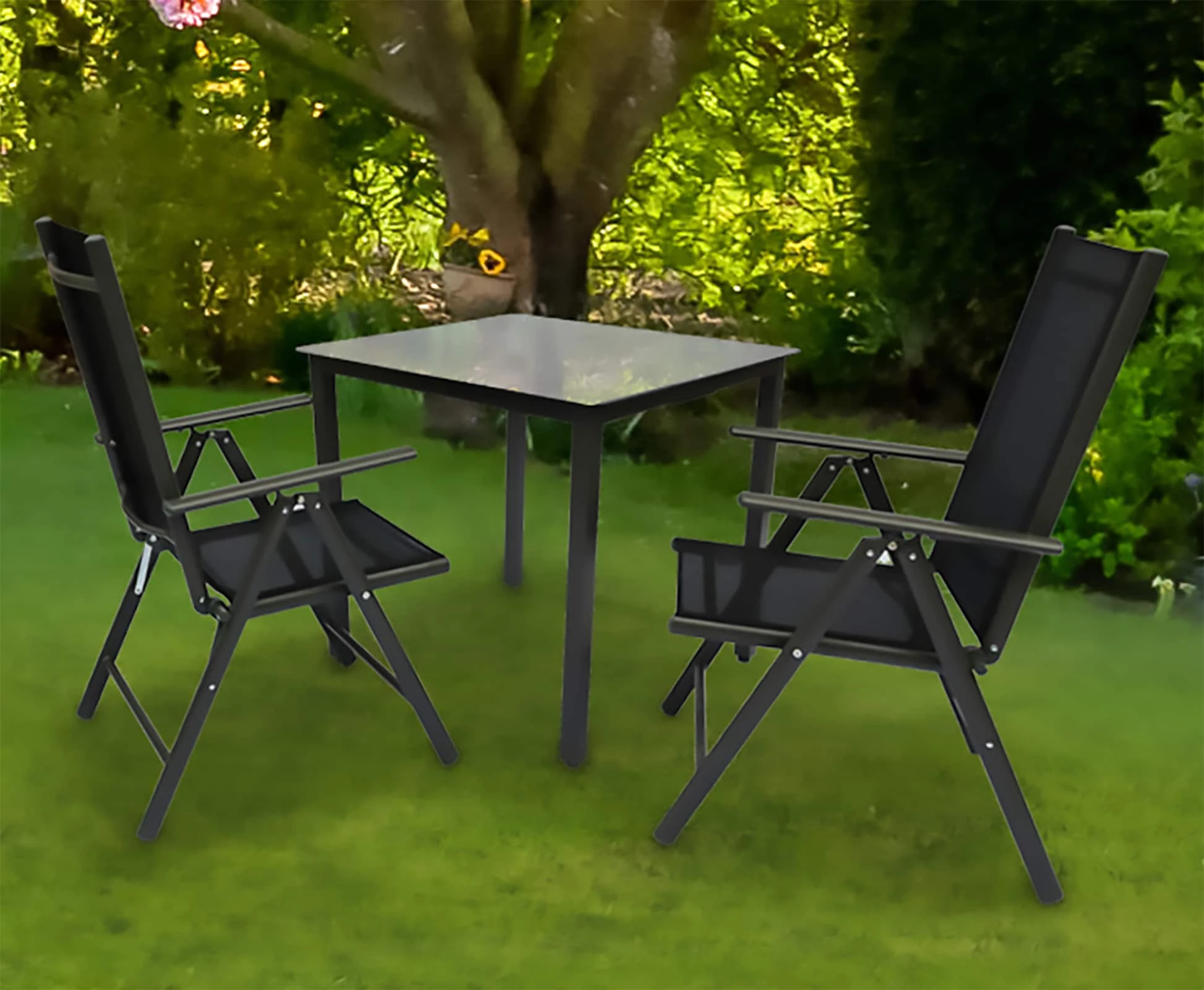 VCM Set Gartenmöbel Alu Glas Gartenset Sitzgruppe Essgruppe Tisch Stühle 80 MA 5 VCM Set Gartenmöbel Alu Glas Gartenset Sitzgruppe Essgruppe Tisch Stühle 80 MA – Bild 5