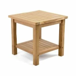 VCM Beistelltisch Blumenhocker Teakholz Behandelt Balkon Terrasse 50x50cm
