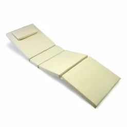 VCM Liegenauflage Polster Gartenliege 4 Segmente Kopfkissen Creme