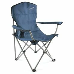 VCM Faltstuhl XL Mit Armlehne Dunkelblau Getränkehalter Extra Breit Stabil