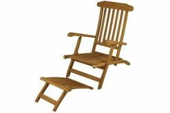 VCM Liegestuhl Mit Abnehmbaren Fußteil Teakholz Behandelt