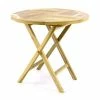 VCM Gartentisch Balkontisch Klapptisch Hochwertig Teak Holz Natur Ø80cm