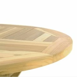 VCM Gartentisch Balkontisch Klapptisch Hochwertig Teak Holz Natur Ø80cm -Zipper Geschäft 8600043100 916060 prod 003