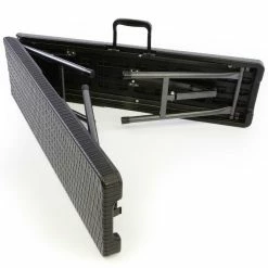 VCM Gartengarnitur 1 Tisch 2 Bänke Klappbar Rattan-Optik Bierzeltgarnitur Set 180 Cm -Zipper Geschäft 8600043100 916081 prod 006