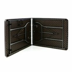 VCM Klapptisch Partytisch Gartentisch Rattan-Optik 180 X 75 Cm Braun Tragegriff -Zipper Geschäft 8600043100 916085 prod 006