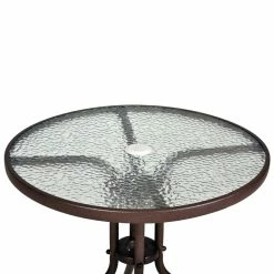 VCM Bistrotisch Mit Glasplatte Und Schirmloch Glastisch Gartentisch Terrassentisch -Zipper Geschäft 8600043100 916129 prod 006