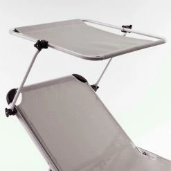 VCM Sonnenliege Sonnendach Grau 187x57x30 Cm Alu Campingliege Klappbar -Zipper Geschäft 8600043100 916316 prod 005