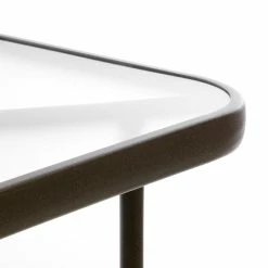 VCM Bistrotisch Gartentisch Balkontisch - Rahmen Braun - 110 Cm Eckig Mit Glasplatte -Zipper Geschäft 8600043100 916330 prod 003