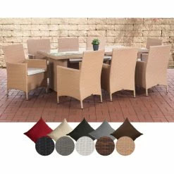 CLP Polyrattan-Sitzgruppe Avignon Big | Garten-Set Mit 8 Sitzplätzen | Komplett-Set: 1x Tisch Und 8 Gartenstühle Mit Sitzkissen -Zipper Geschäft 8600246500 1114439 prod 005