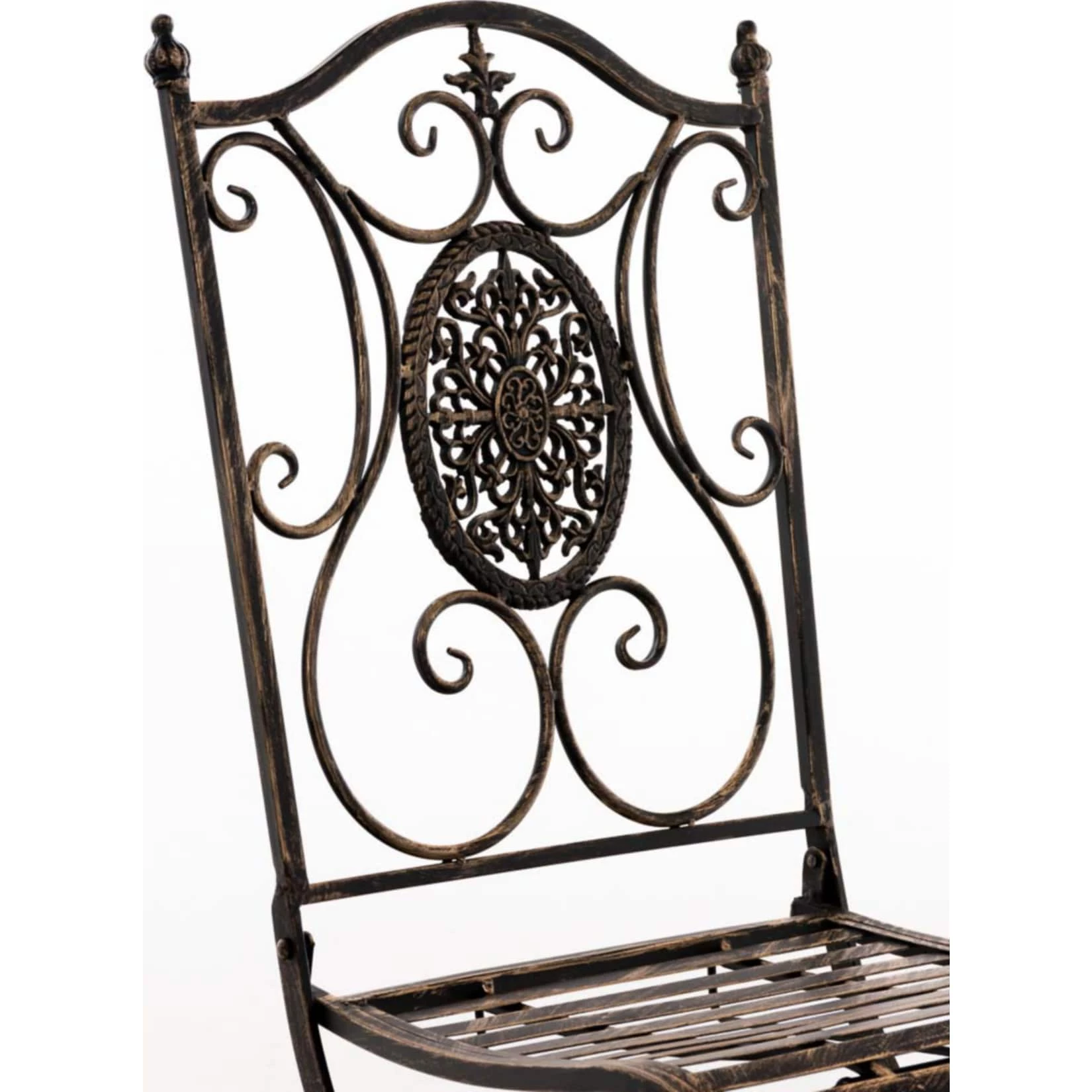 CLP Garten-Sitzgruppe Aldeano Aus Eisen I Pflegeleichtes Gartenmöbel-Set: 2 X Klappstuhl Und 1 X Tisch 4 CLP Garten-Sitzgruppe Aldeano Aus Eisen I Pflegeleichtes Gartenmöbel-Set: 2 X Klappstuhl Und 1 X Tisch – Bild 4