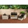 CLP Polyrattan-Lounge Madeira I Gartenmöbel-Set Mit Polsterauflagen: 2er-Sofa Und 2 Sessel Und 1 Loungetisch Und 1 Hocker