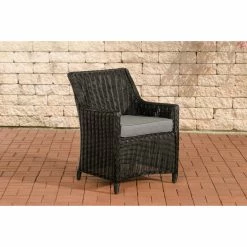 CLP Polyrattan Sessel Sandnes Inkl. Sitzkissen I Robuster Rundrattan Gartenstuhl Mit Einem Untergestell Aus Aluminium I Verschiedene Farben