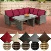 CLP Gartengarnitur Minari 5mm | Sitzgruppe Mit 6 Sitzplätzen | Gartenmöbel Set Aus Polyrattan Mit Aluminium Gestell