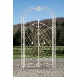 CLP Eisen Rosenbogen Melissa Mit Tor / Tür, Doppeltor Höhe 150 Cm, Maße Gesamt: Breite 120 Cm, Höhe 220 Cm, Tiefe 40 Cm -Zipper Geschäft 8600246500 13424693 prod 003