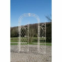 CLP Eisen Rosenbogen Melissa Mit Tor / Tür, Doppeltor Höhe 150 Cm, Maße Gesamt: Breite 120 Cm, Höhe 220 Cm, Tiefe 40 Cm -Zipper Geschäft 8600246500 13424693 prod 004