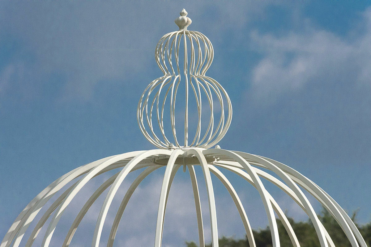 CLP Pavillon ROMANTIK Aus Pulverbeschichtetem Eisen I Runder Pavillon Mit Stilvollen Verzierungen L Bepflanzbarer Rankpavillon 5 CLP Pavillon ROMANTIK Aus Pulverbeschichtetem Eisen I Runder Pavillon Mit Stilvollen Verzierungen L Bepflanzbarer Rankpavillon – Bild 5