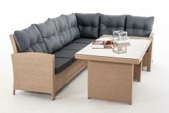 CLP Gartengarnitur Minari Aus Flachrattan I Sitzgruppe Mit 6 Sitzplätzen I Gartenmöbel-Set Aus Polyrattan Mit Aluminium-Gestell -Zipper Geschäft 8600246500 19579144 prod 003