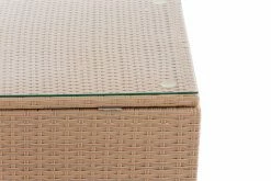 CLP Polyrattan Loungetisch Tibera I Gartentisch Mit Glasplatte I Beistelltisch Aus Flachrattan 60x100x32 Cm -Zipper Geschäft 8600246500 212114139 prod 003