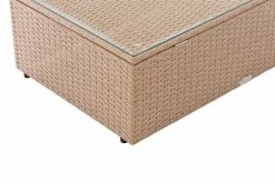 CLP Polyrattan Loungetisch Tibera I Gartentisch Mit Glasplatte I Beistelltisch Aus Flachrattan 60x100x32 Cm -Zipper Geschäft 8600246500 212114139 prod 005