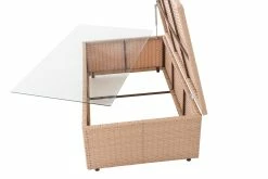 CLP Polyrattan Loungetisch Tibera I Gartentisch Mit Glasplatte I Beistelltisch Aus Flachrattan 60x100x32 Cm -Zipper Geschäft 8600246500 212114139 prod 006