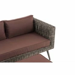 CLP Polyrattan 2er Sofa MOLDE Mit Fußhocker I Grau-meliert I Loungeset Rundrattan I Gartensofa Mit Hocker I 5mm Rattandicke -Zipper Geschäft 8600246500 303369 prod 004