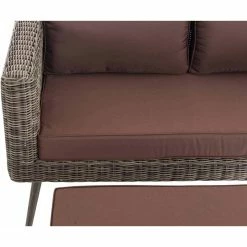 CLP Polyrattan 2er Sofa MOLDE Mit Fußhocker I Grau-meliert I Loungeset Rundrattan I Gartensofa Mit Hocker I 5mm Rattandicke -Zipper Geschäft 8600246500 303369 prod 005