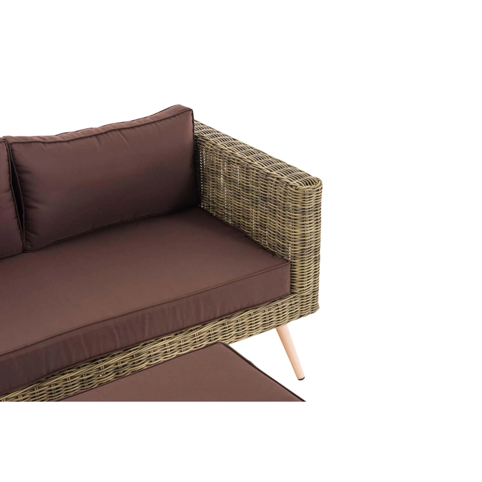 CLP Polyrattan 2er Sofa MOLDE Mit Fußhocker I Natura I Loungeset Rundrattan I Gartensofa Mit Hocker I 5mm Rattandicke 4 CLP Polyrattan 2er Sofa MOLDE Mit Fußhocker I Natura I Loungeset Rundrattan I Gartensofa Mit Hocker I 5mm Rattandicke – Bild 4