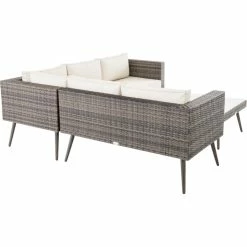CLP Polyrattan Eck-Loungeset MOLDE I Grau-meliert I Gartenlounge I Eck-Sofa + Glastisch I 1,25mm Rattandicke 8 CLP Polyrattan Eck-Loungeset MOLDE I Grau-meliert I Gartenlounge I Eck-Sofa + Glastisch I 1,25mm Rattandicke -Zipper Geschäft 8600246500 303662 prod 003