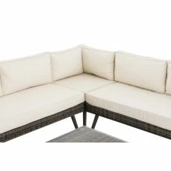 CLP Polyrattan Eck-Loungeset MOLDE I Grau-meliert I Gartenlounge I Eck-Sofa + Glastisch I 1,25mm Rattandicke 9 CLP Polyrattan Eck-Loungeset MOLDE I Grau-meliert I Gartenlounge I Eck-Sofa + Glastisch I 1,25mm Rattandicke -Zipper Geschäft 8600246500 303662 prod 004