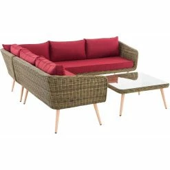 CLP Polyrattan Eck-Loungeset SKARA I Natura I Gartenlounge Rundrattan I Eckgarnitur & Glastisch I 5mm Rattandicke I 5 Sitzplätze 8 CLP Polyrattan Eck-Loungeset SKARA I Natura I Gartenlounge Rundrattan I Eckgarnitur & Glastisch I 5mm Rattandicke I 5 Sitzplätze -Zipper Geschäft 8600246500 304324 prod 003