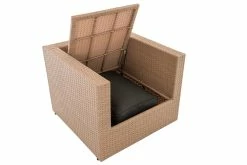 CLP Polyrattan Sessel Tibera I Gartensessel Aus Flachrattan I Loungesessel Mit Aluminiumgestell Inkl. Kissen -Zipper Geschäft 8600246500 309115 prod 005