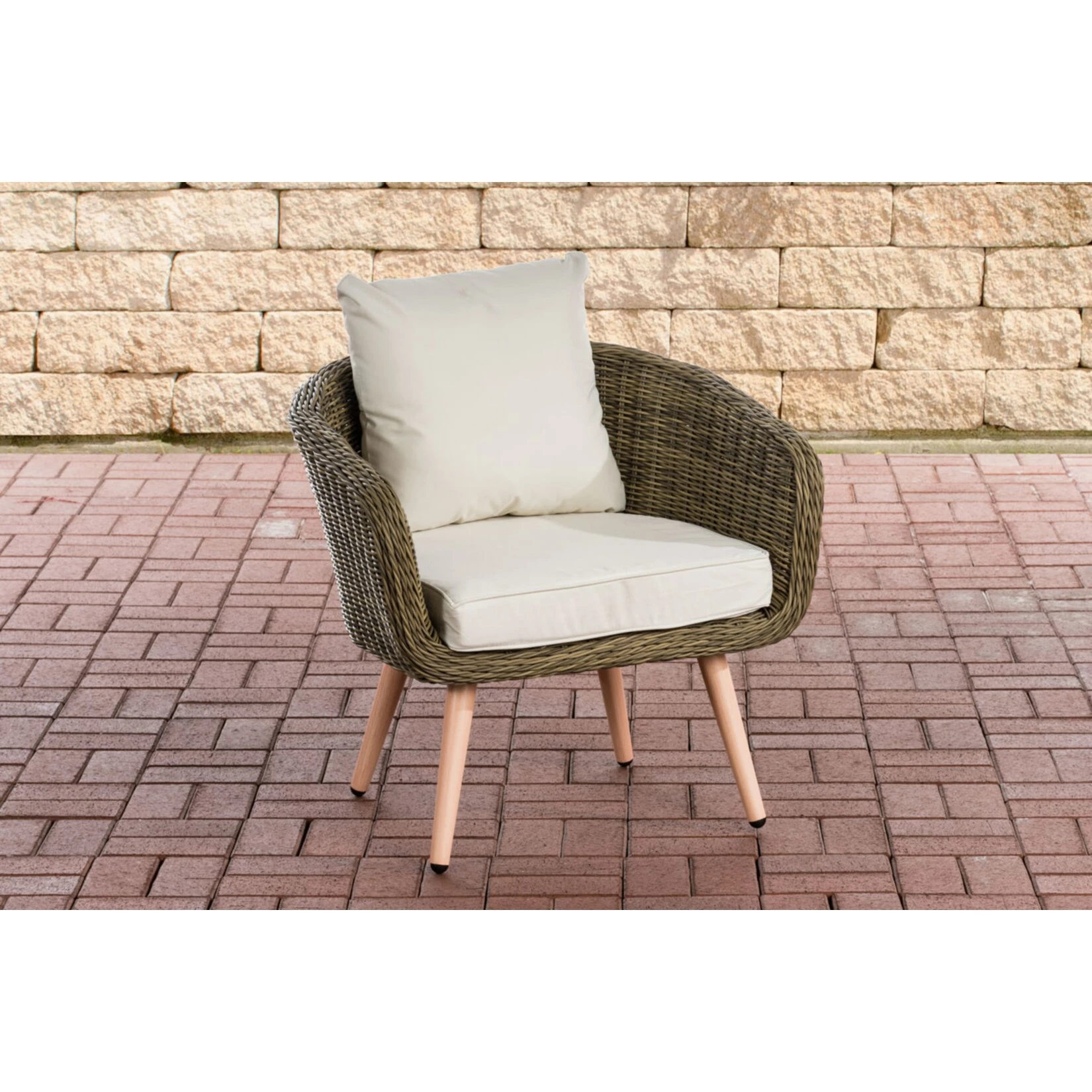 CLP Polyrattan Sessel Ameland 5mm I Sitzhöhe 40 Cm I Gartensessel Rundrattan I 5mm Rattandicke I Loungesessel 1 CLP Polyrattan Sessel Ameland 5mm I Sitzhöhe 40 Cm I Gartensessel Rundrattan I 5mm Rattandicke I Loungesessel