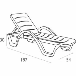 CLP 4er Set Sonnenliege Havana I 4x Kunststoffliege Mit Rädern I Rückenlehne 5-fach Verstellbar I Stapelbare Liege Wetterfest -Zipper Geschäft 8600246500 312728 prod 005