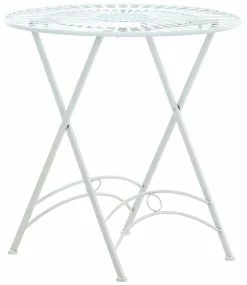 CLP Bistrotisch Tegal Aus Eisen I Gartentisch Mit Kunstvollen Verzierungen I Runder Metalltisch