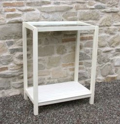 Grasekamp Pflanztisch Gartentisch Akazie Weiß Arbeitsfläche Zink