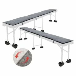 Dunedesign FILZ Set - 2x Bierbank Auflage Zum Wenden 180cm - 12x Bodenschoner