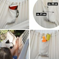Amanka XXL Liege Hängesessel Mit Seitenfach Und Kissen - 220x120cm Outdoor Hängematte -Zipper Geschäft 8600295800 11626 prod 003