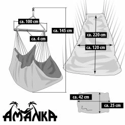 Amanka XXL Liege Hängesessel Mit Seitenfach Und Kissen - 220x120 Cm Outdoor Hängematte -Zipper Geschäft 8600295800 11627 prod 003