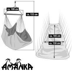 Amanka XXL Hängesessel Für 2 Personen185x130 Hängestuhl Bis 150kg Hängematte Baumwolle -Zipper Geschäft 8600295800 11924 prod 006