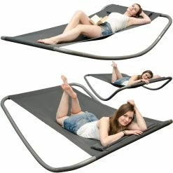 Amanka XXL Gartenliege XXL 200x130x32 Cm Wippliege Mit Metallgestell