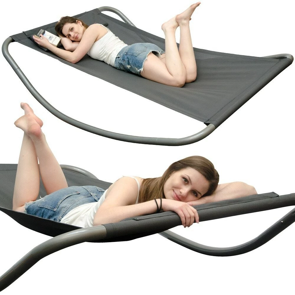 Amanka XXL Gartenliege XXL 200x130x32 Cm Wippliege Mit Metallgestell 2 Amanka XXL Gartenliege XXL 200x130x32 Cm Wippliege Mit Metallgestell – Bild 2