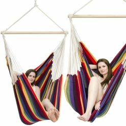Amanka XXL Hängesessel 185x130cm Hängestuhl 2 Personen Hängesitz Bis 150kg Baumwolle Hängematte 360° Swifel