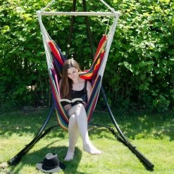 Amanka XXL Hängesessel 185x130cm Hängestuhl 2 Personen Hängesitz Bis 150kg Baumwolle Hängematte 360° Swifel -Zipper Geschäft 8600295800 3161 prod 003