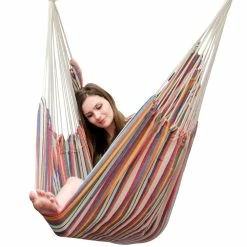 Amanka XXL Hängesessel 185x130cm Hängestuhl 2 Personen Hängesitz Bis 150kg Baumwolle Hängematte 360° Swifel -Zipper Geschäft 8600295800 3236 prod 003