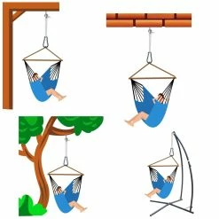 Amanka Hängematten Befestigung Bis 160kg - Mit Karabiner Und Schrauben -Zipper Geschäft 8600295800 3266 prod 003