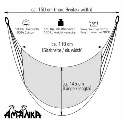 Amanka 110x145cm Hängesessel Bis 150kg - Hängestuhl Hängeschaukel -Zipper Geschäft 8600295800 3685 prod 006