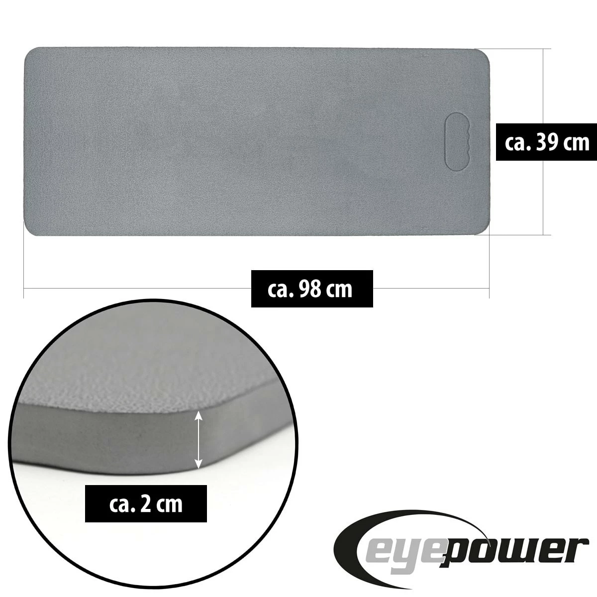 Eyepower XL Kniematte Sitzpolster Kniekissen Kniepolster Kniebrett Grau Knieschutz 3 Eyepower XL Kniematte Sitzpolster Kniekissen Kniepolster Kniebrett Grau Knieschutz – Bild 3